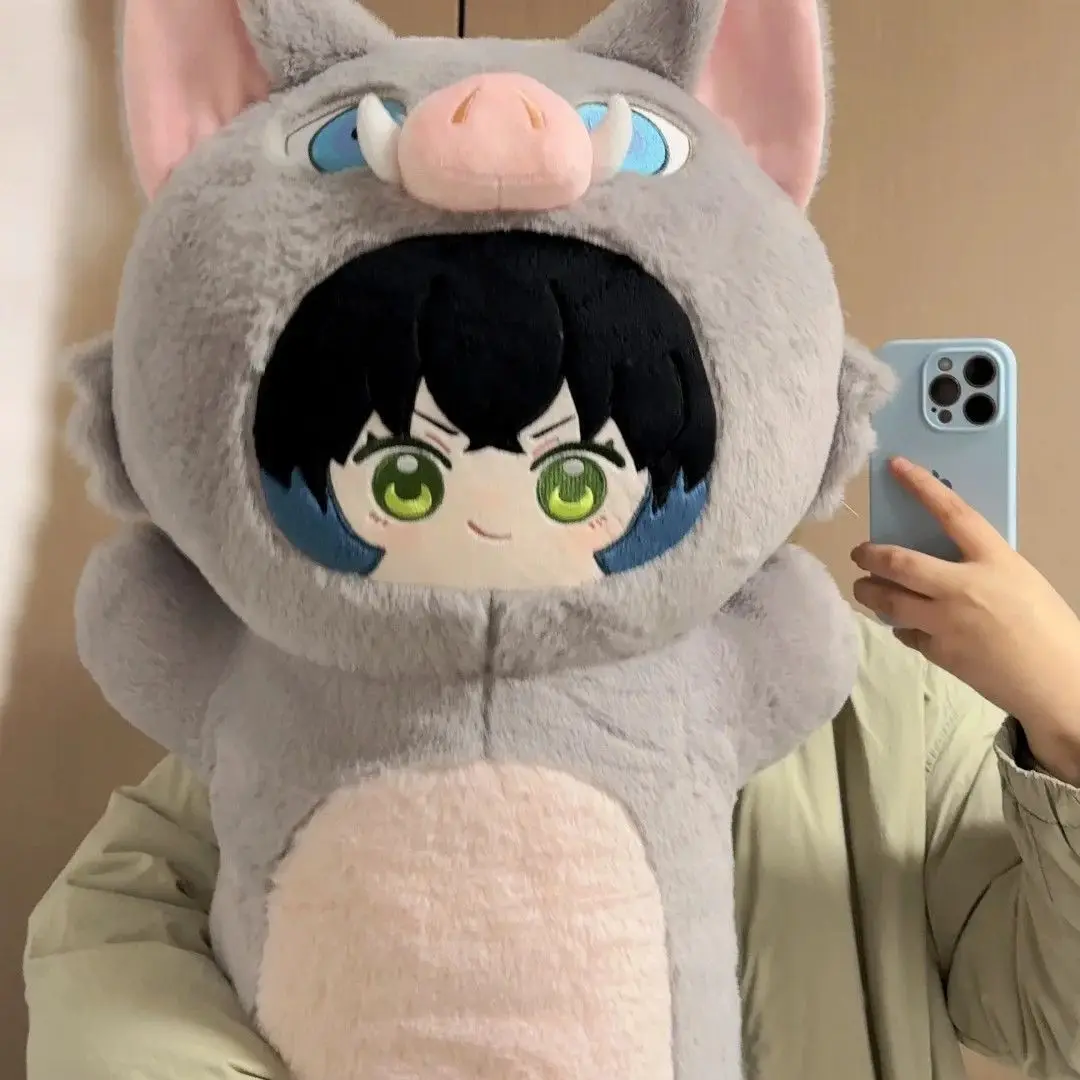 80cm Hashibira Inosuke Stuffed Big Seelp Pillow Toys for Kids Anime Kimetsu No Yaiba Demon Slayer Figure Plush Cotton Doll Gifts