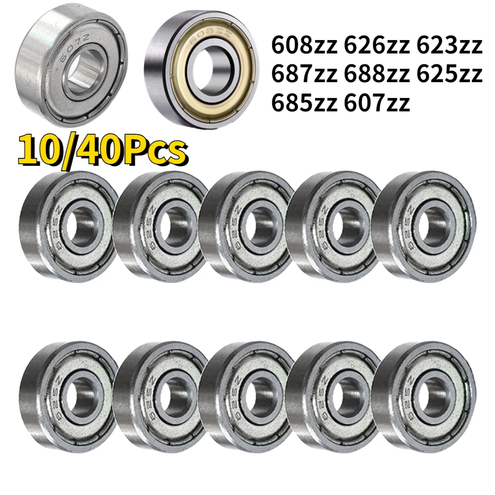 40/10Pcs 623zz 687zz 688zz 625zz  685zz 607zz 608zz Ball Bearing Chrome Steel Ball Bearings 3D Printer Part Bearing Pulley Wheel