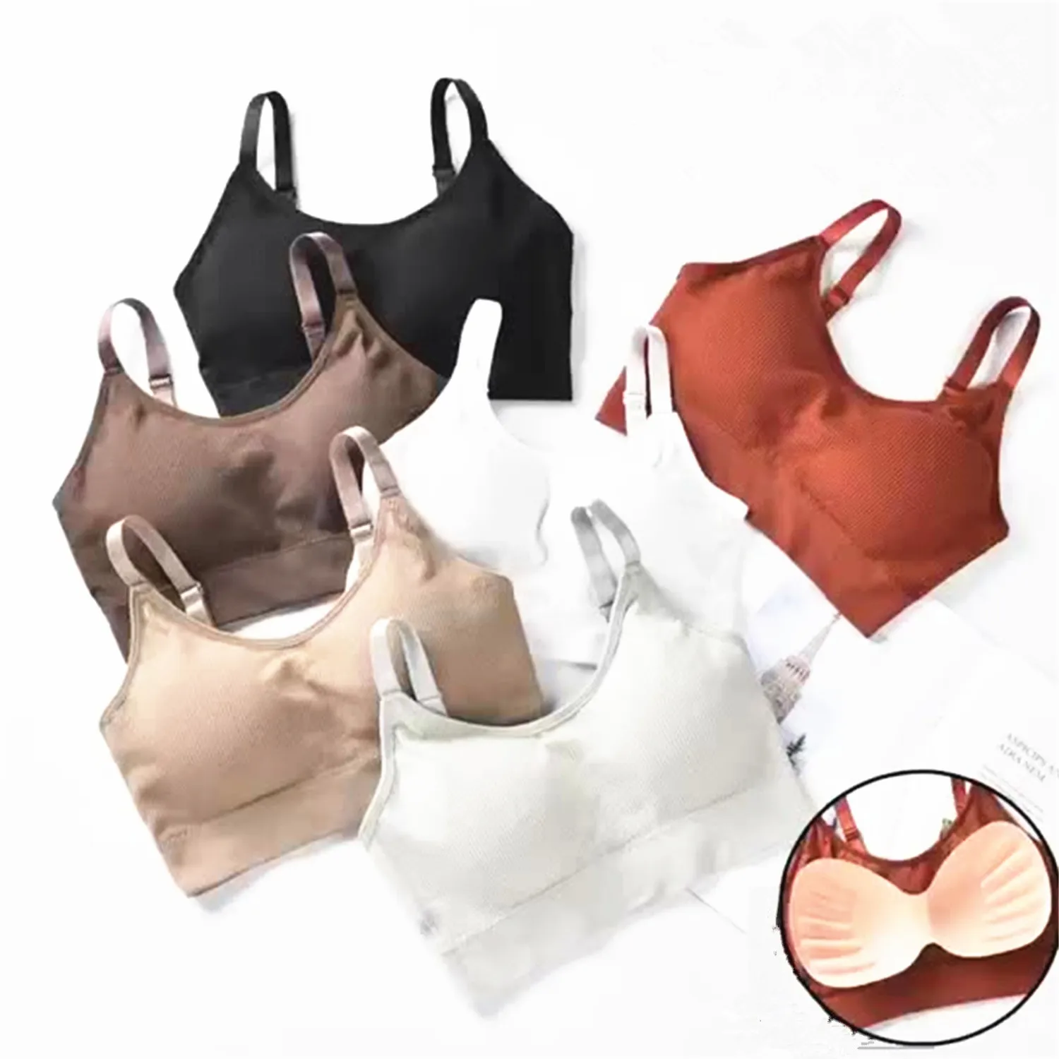 Underwear Women Gather No Steel Ring Lingerie Bra Tube Top Wrapped Chest Beauty Back Actival Cotton Thin Section Tube Top