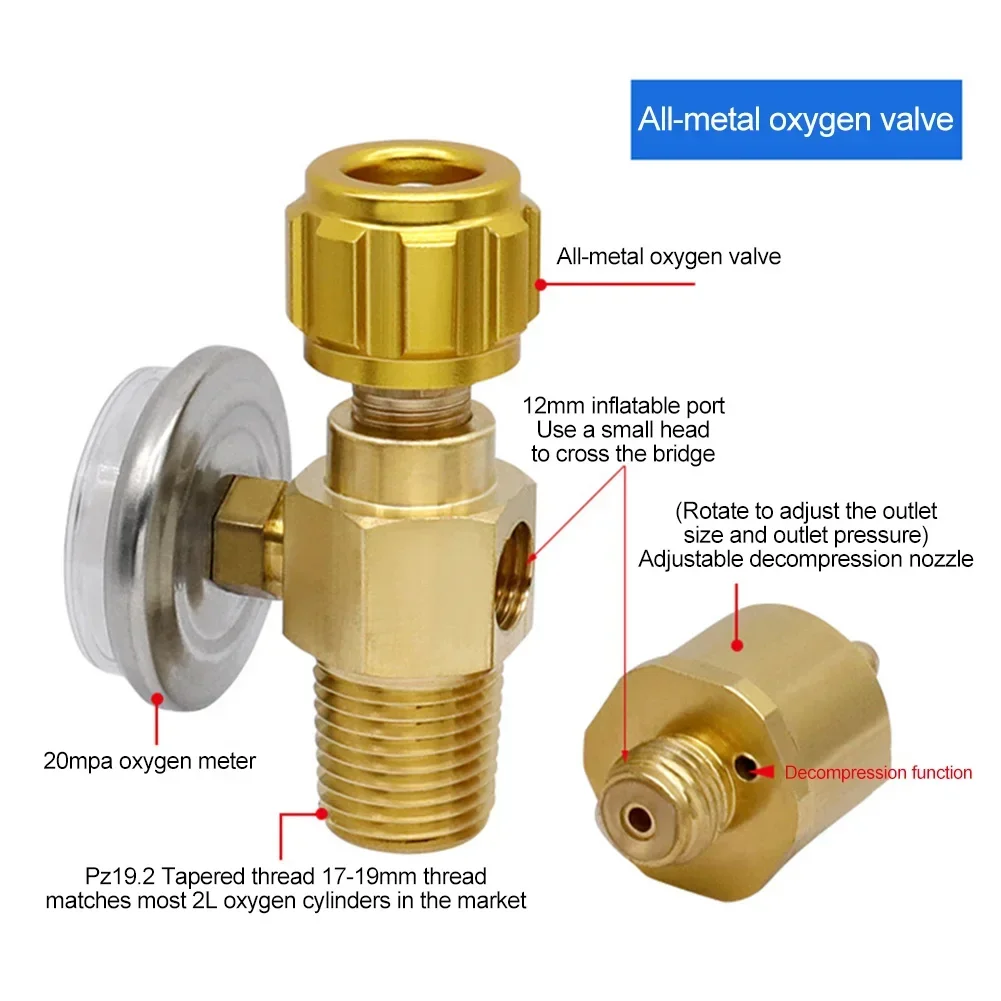 Imagem -05 - Soldagem Torch Válvula de Oxigênio para Refrigeração Cilindro de Aço Handheld Switch Valve Todo o Cobre 2l