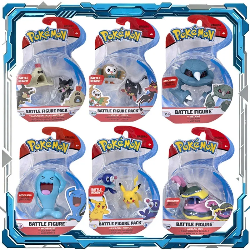 Pokemon Anime-Figur Pikachu Sandygast Salandit Alolan Muk Wobbuffet Metang Actionfigur Spielzeug für Jungen Mädchen Geschenk Sammlerstück