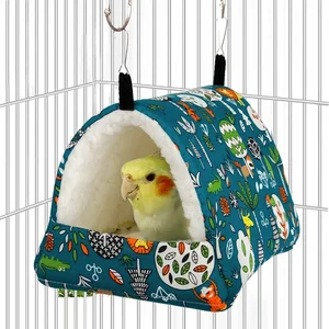 1pc linda cama de pájaro estampado mini jaula de la jaula ardilla tabildeador de indias nido hámster casa animal pequeño cama para dormir mascota jaula colgante 12 Mejores nido de aves de ventas - №1