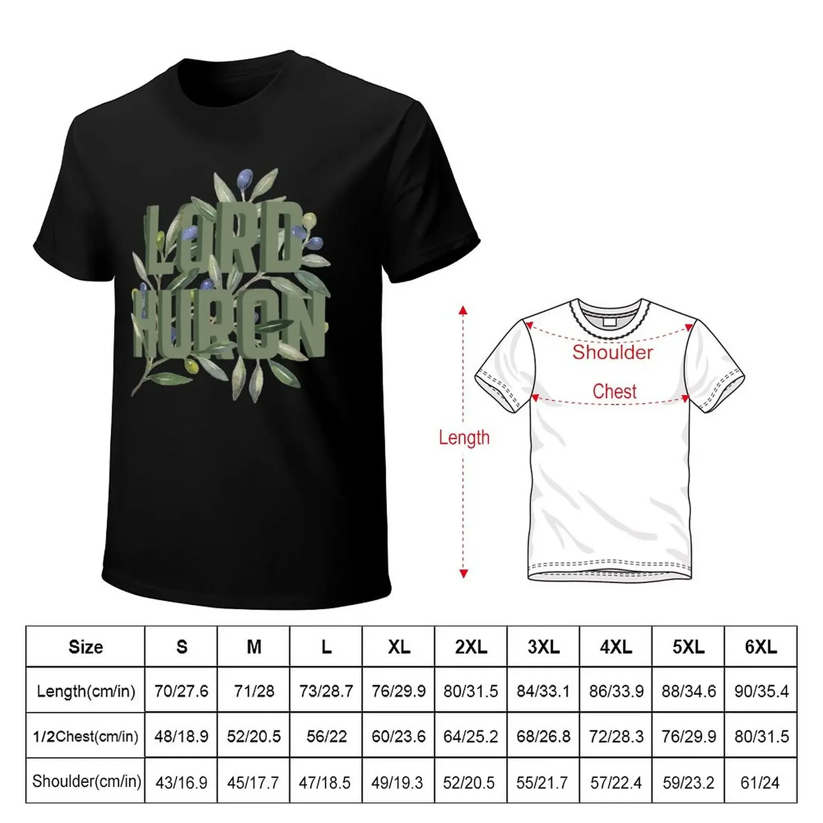 Lord HuronOlive Branch Illustration T-Shirt oversized vintage clothes tops fitted t shirts for men