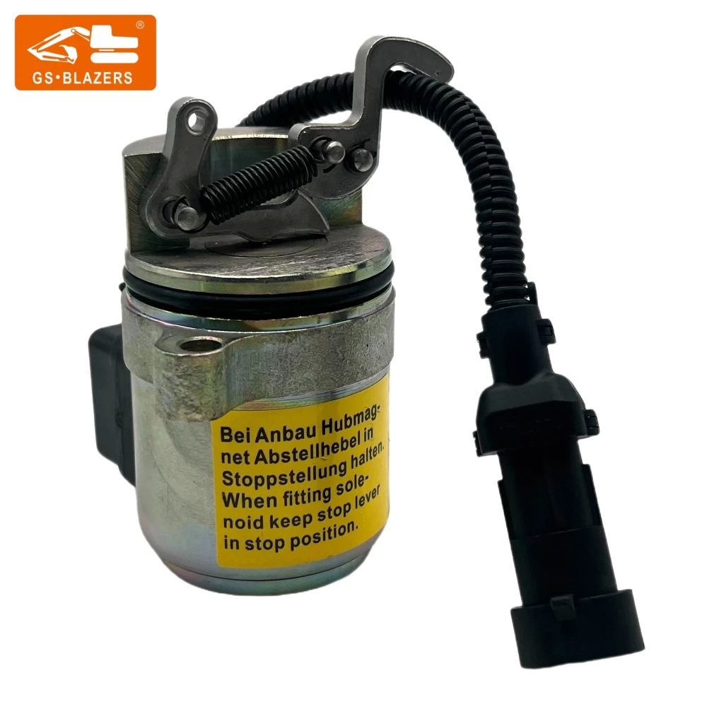 Válvula solenoide 0427-2956-A de apagado de parada de combustible de excavadora para piezas de excavadora DEUTZ BF6M2011 12V