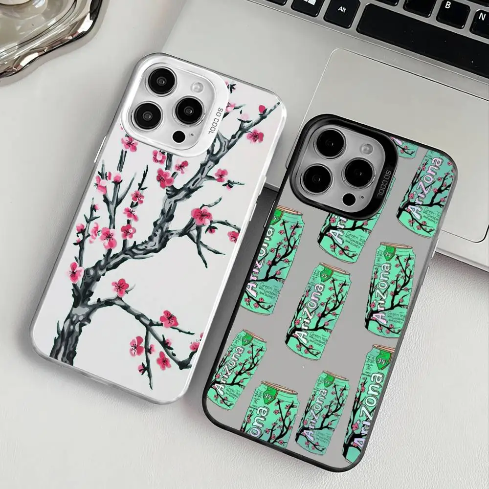 Vaporwave Arizona Tea funda de teléfono para iphone 11 12 13 14 15 16Pro Max Plus protege la cubierta del teléfono chapado