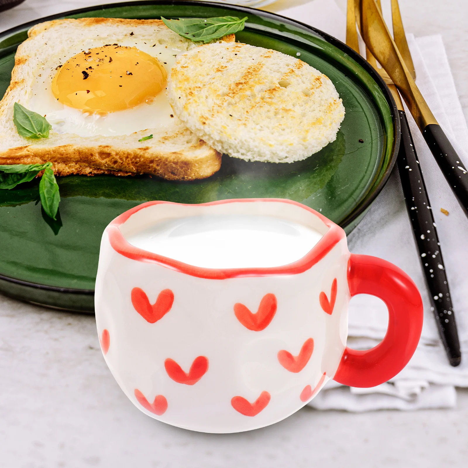 

Creative Ceramic Coffee Cup Hand-Painted Irregular Design Dishwasher Safe for Home Office Cafe Tea Painting Coffee Cup