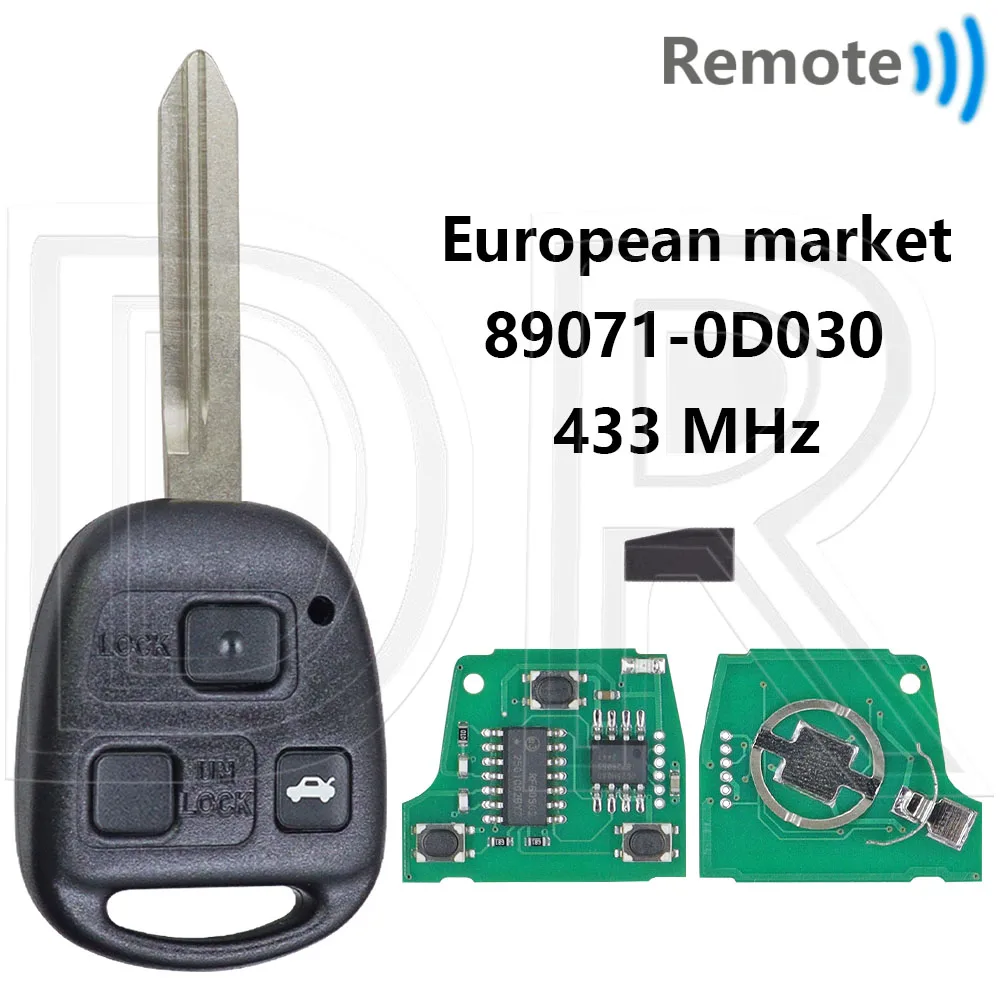Great P/N:89071-0D030 433MHz 4C/4D70Chip VALEO 736716-A Car Remote Control Key For Toyota Corolla Yaris Avensis Avanza 2003-2012 image 3
