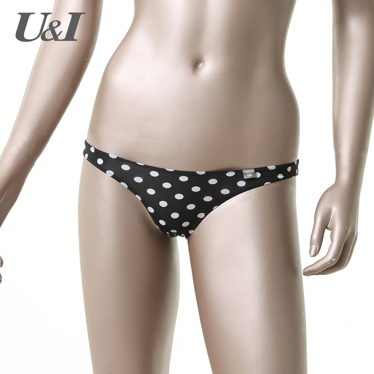 U&I sexy briefs women\'s low waist Japanese bikini seamless dots light and slightly transparent elastic nylon