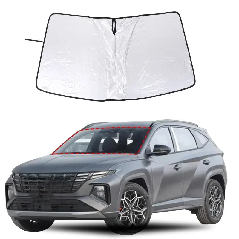 

For Hyundai Tucson 2024 Silver Tape Car Visor Sunscreen Window Sun Shade Blocks Parasol Interior Car Accessories
