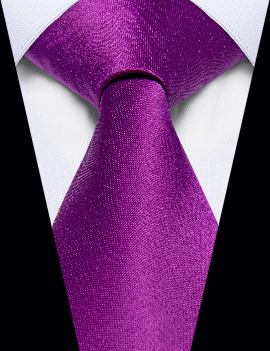 Cravate de luxe Slim violet pour hommes, ensemble carré de 6 Cm, solide, pour mariage, fête d'affaires, cadeaux