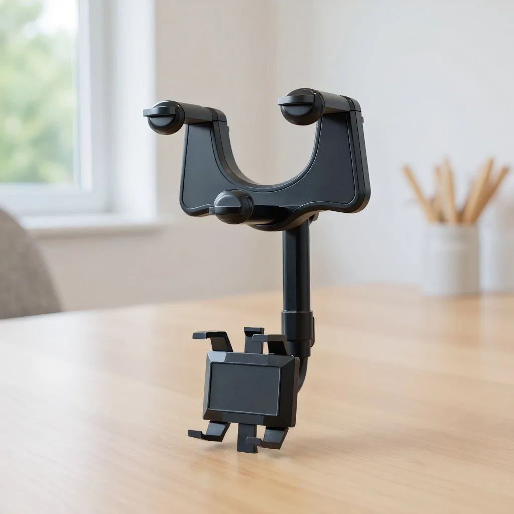 

Кронштейн для смартфона с вращением на 360° для автомобильного зеркала заднего вида — совместим с iPhone/Samsung/Xiaomi