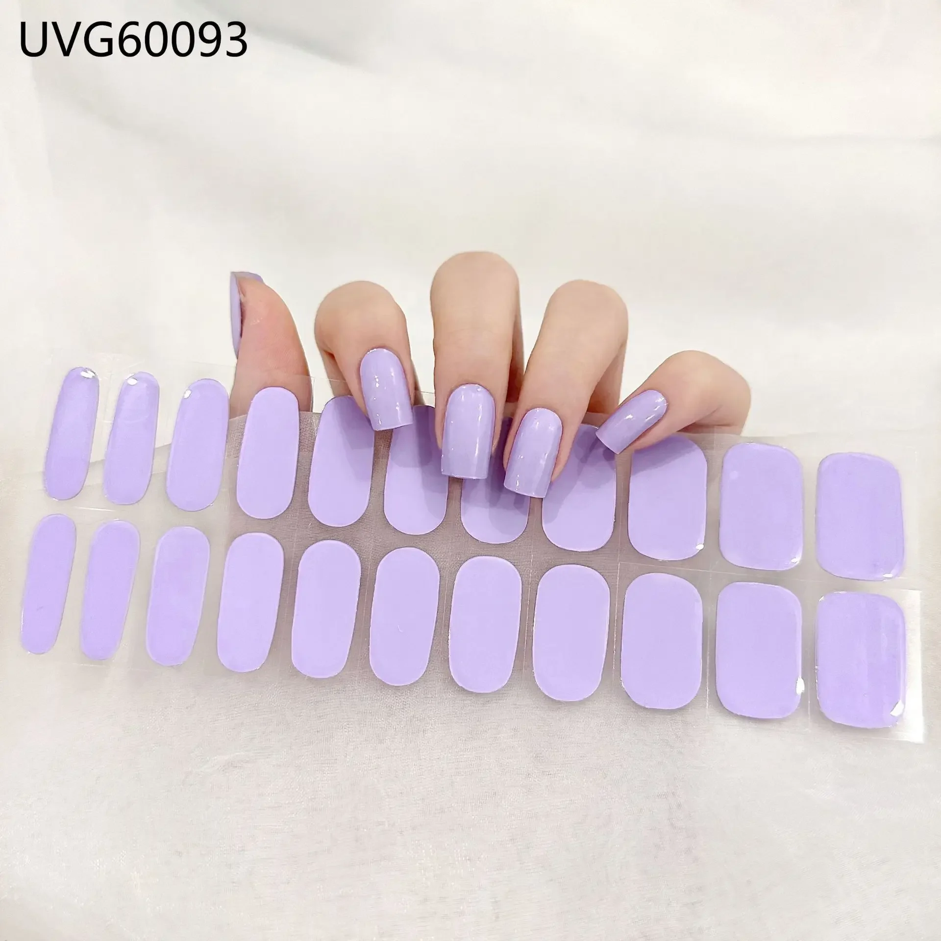 16/20/22 Tips Semi-Cured Gel-Nagel-Wraps, vollflächige Maniküre, DIY, wasserfest, langanhaltend, Gel-Nagel-Sticker-Set, für UV-Lampe erforderlich
