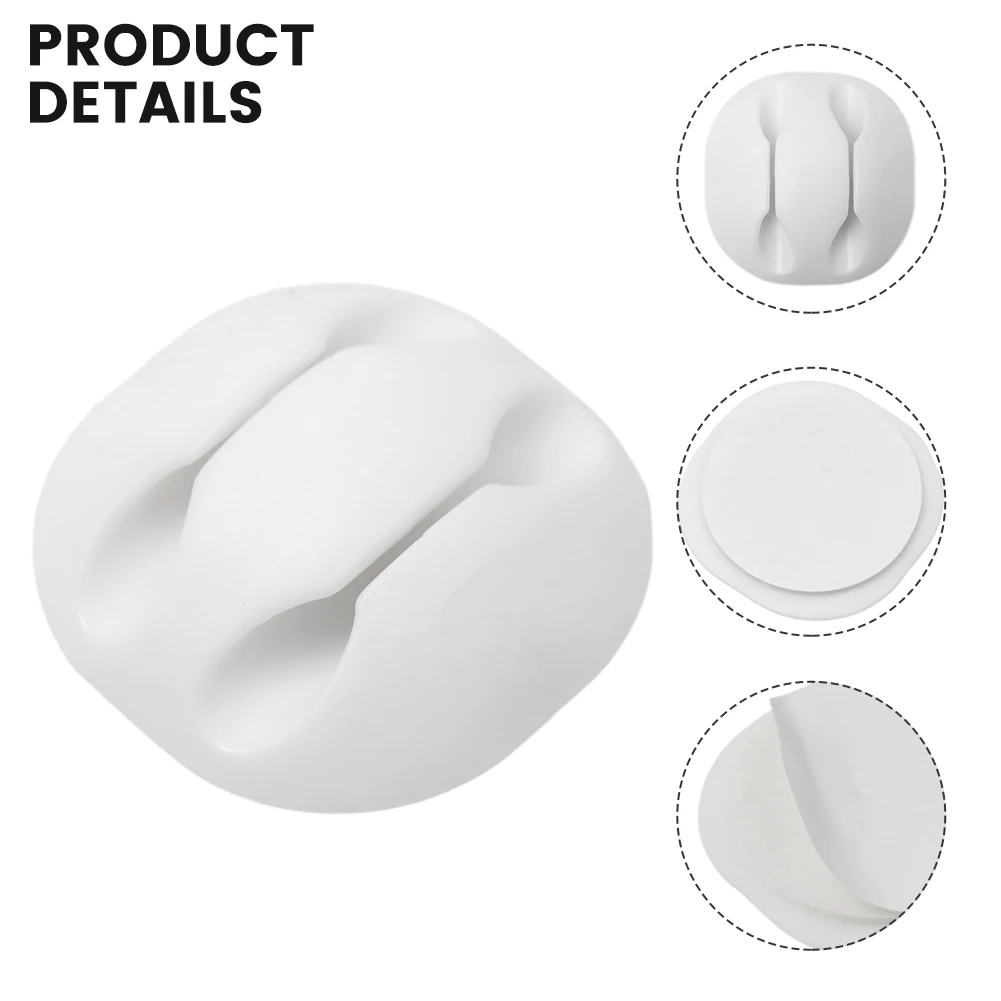 Clip per cavi Clip per cavi 3,5 * 3,5 cm 6 pezzi Custodia in gomma morbida Fermo per cavi a due fori Desktop per ganci da 6 mm per uso domestico