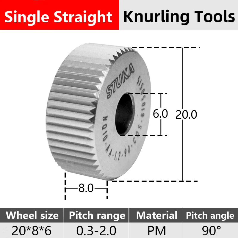 

STUKA 20*8*6 PM Single Straight Knurling Tools with chamfered For CNC Lathe