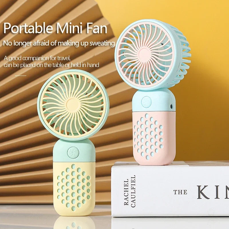 Portable Handheld Mini Fan USB Rechargeable Mute Small Electric Fan Outdoor Travel Cooling Fan Student Dormitory