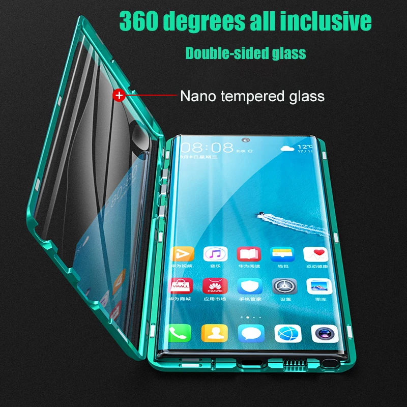 Double sided glass magnetic metal shell Samsung A70 A51 A71 A72 A73 A21S A22 A32 A13 A33 A31 A12 A52 A53 A55 A54 A14 A24 cover