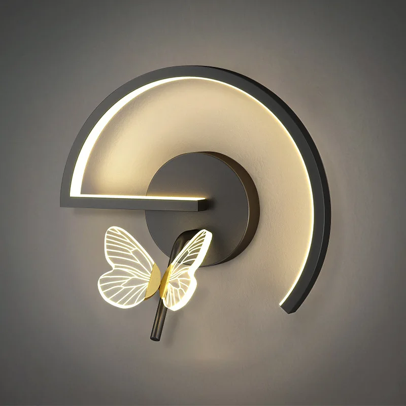 Butterfly Wall Lamp Luxury Bedroom Bedside Modern Minimalist Living Room Background Nordic Creative Aisle Corridor TV Indoor