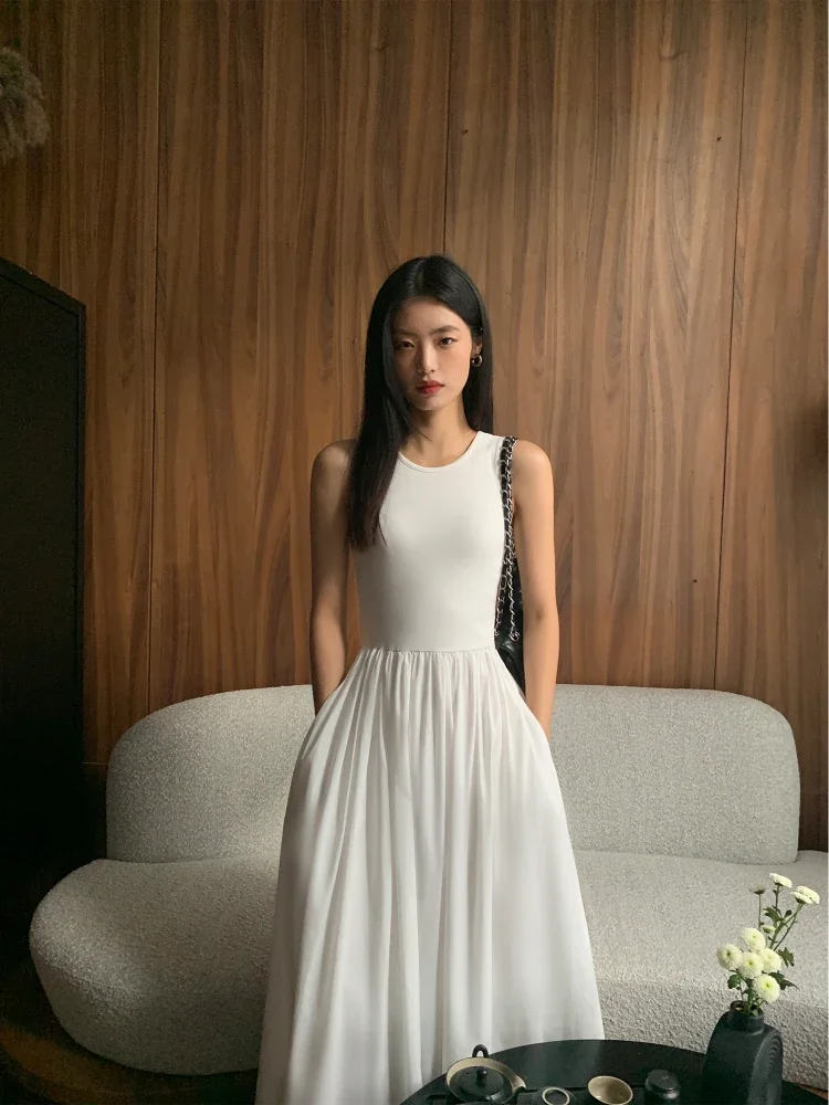 

Female Bodycon Elegant Black White Casual Fashion Slim Clothes Lady Spring Summer vestido y2k Women Chic A-Line Midi Dresses