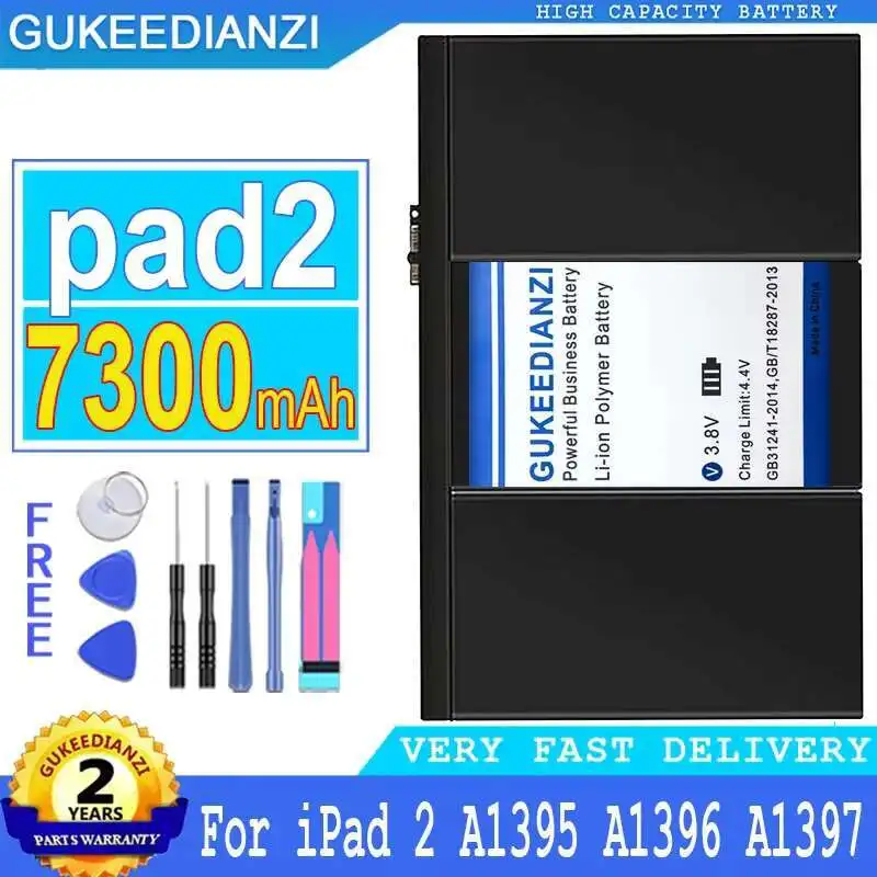 

Долговечный аккумулятор 7300 мАч для Apple Ipad 2 A1395 A1396 A1397 A1376 A1316 Tablet2