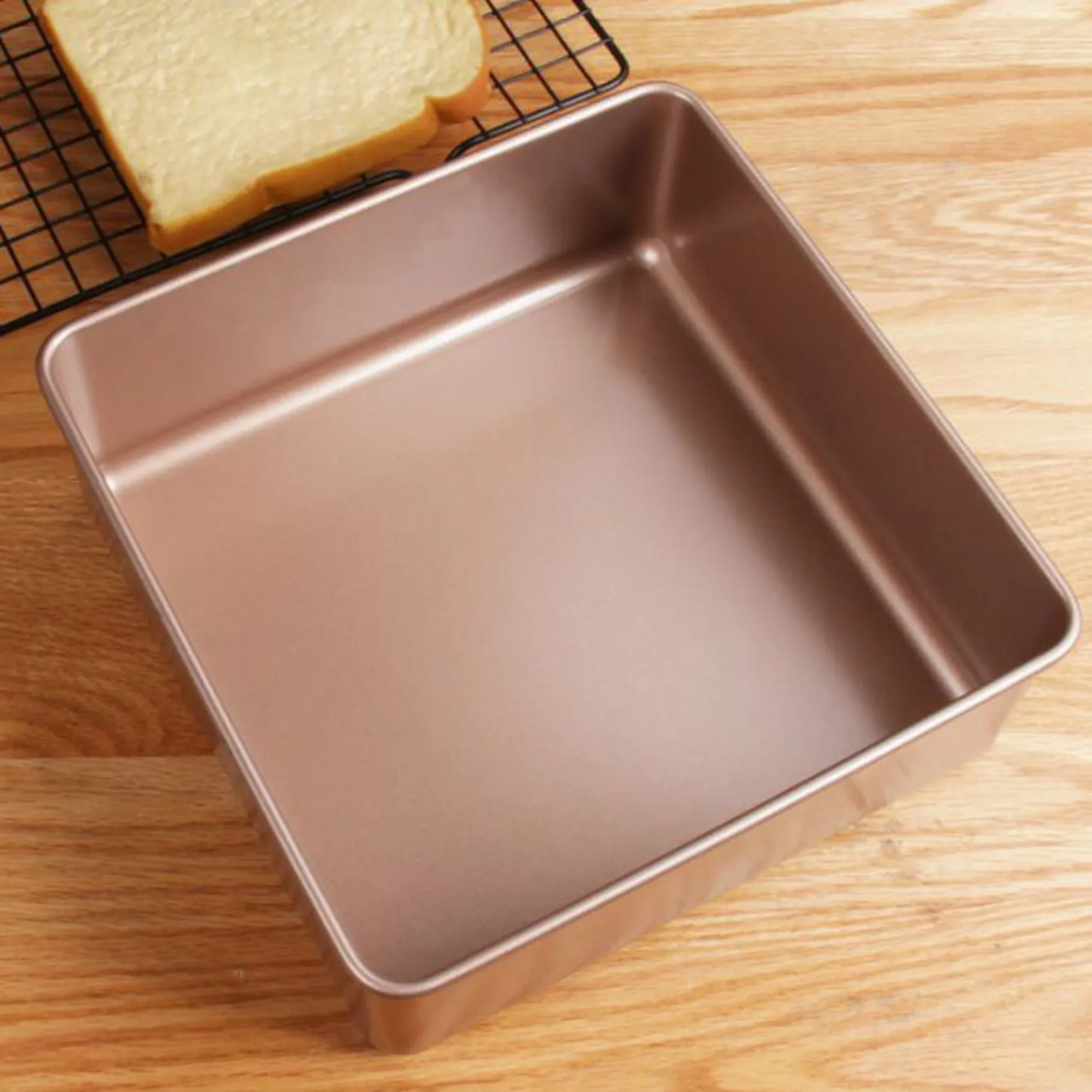 Gold Square Cake Mould Thickening Non-Stick Ancient Baking Tray Square Deep Baking Pans Barbecue Bread Ancient Cake Mold