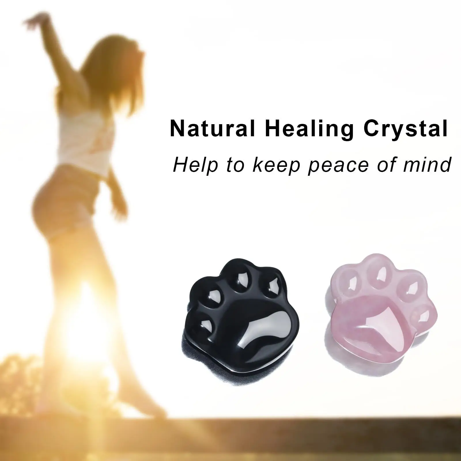 5pcs 30mm Mini Natural Chakra Semi-precious Stone Cat's Paw Figurine Room Ornaments Crystal Reiki Healing Amethyst Quartz Statue
