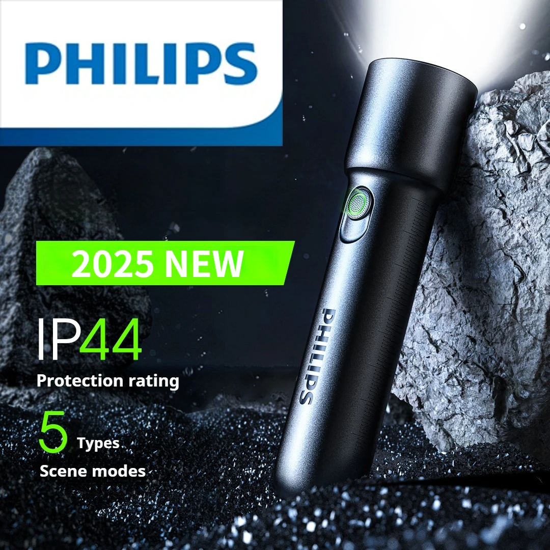 

Philips 2025 Новый портативный фонарик EDC 2 шт. Тип 1235 Перезаряжаемый светодиодный фонарик, самооборона, портативный фонарик для кемпинга