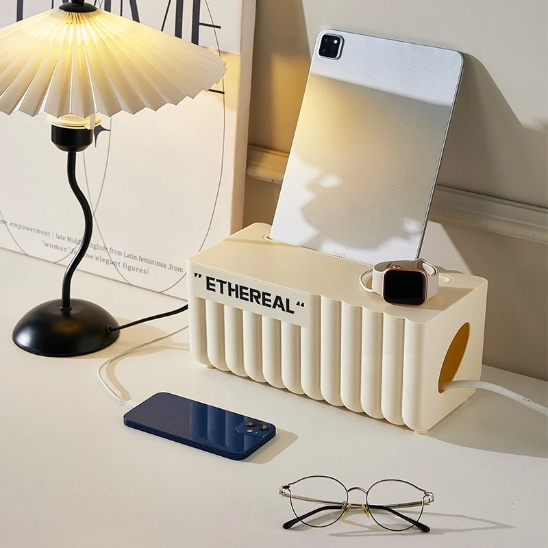 플러그 보드 보관함 플라스틱 정리함 코드 박스 소켓 플러그 전원 데스크탑 코드 박스 코드 보관 스탠드