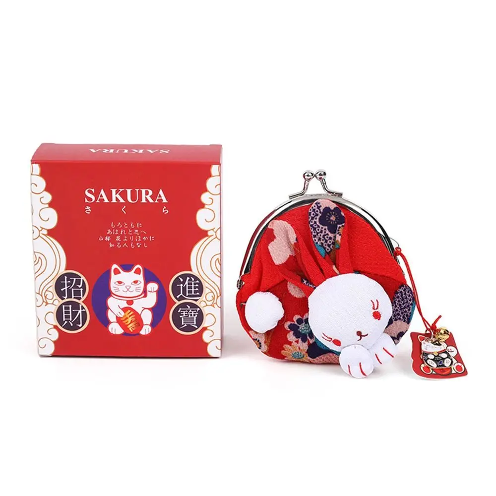 Bring Wealth Maneki Neko Lucky Rabbit Coin Purse Good Luck Handbag Accessories Fortune Rabbit Small Item Bag Clasp Clutch Cotton