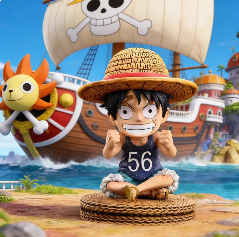

Аниме-фигурка One Piece Monkey D Luffy, украшение на приборную панель автомобиля, поза для сидения, соломенная шляпа, модная игрушка, Коллекционная модель игрушки