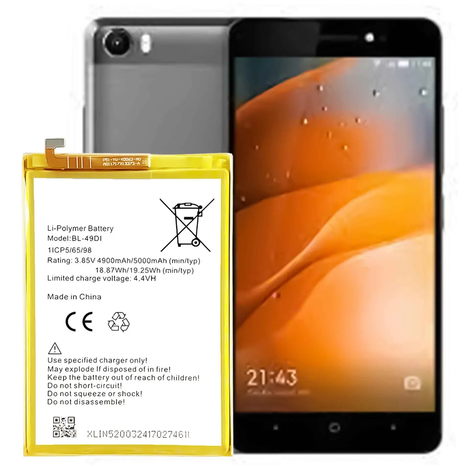 BL-49DI High Quality Replacement Battery For Itel BL-49DI P51 Phone 5000mAh New Large Capacity Built-in Battery