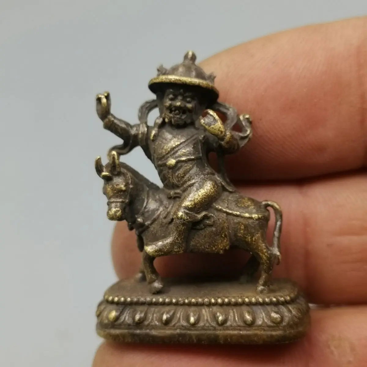 Tibet Tibetan Riding donkey Protector Deity Statues Figurines Lucky Ornaments Home Decoration gifts