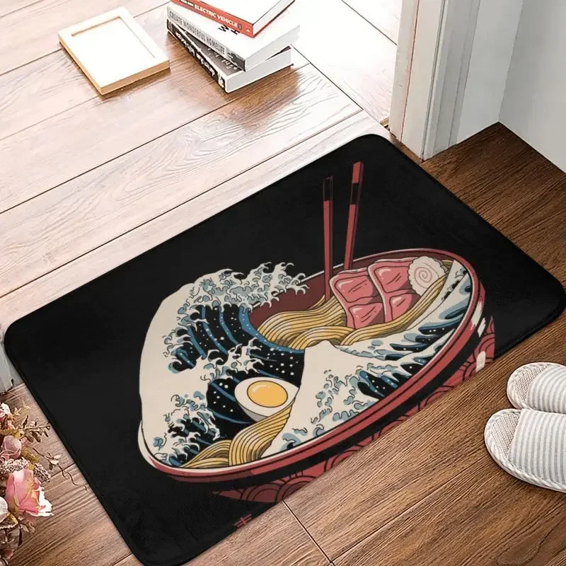 Great Ramen Wave Doormat Entrance Bath Kitchen Floor Door Mat Japanese ukiyo-e The Great Wave off Kanagawa Toilet Rug Carpet