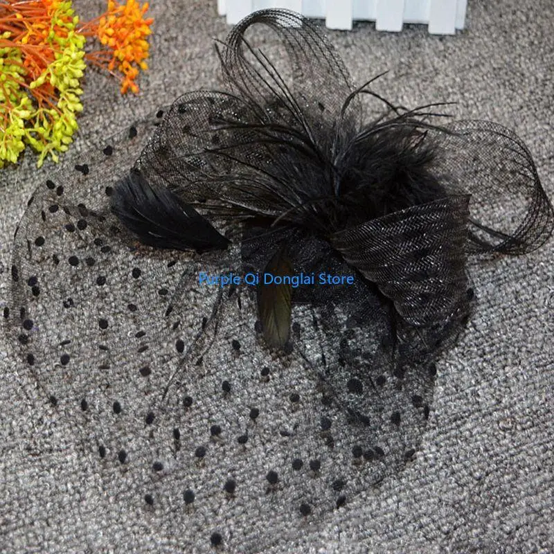 L21E Womens Retro Point Mesh Veil Hat Color Hair