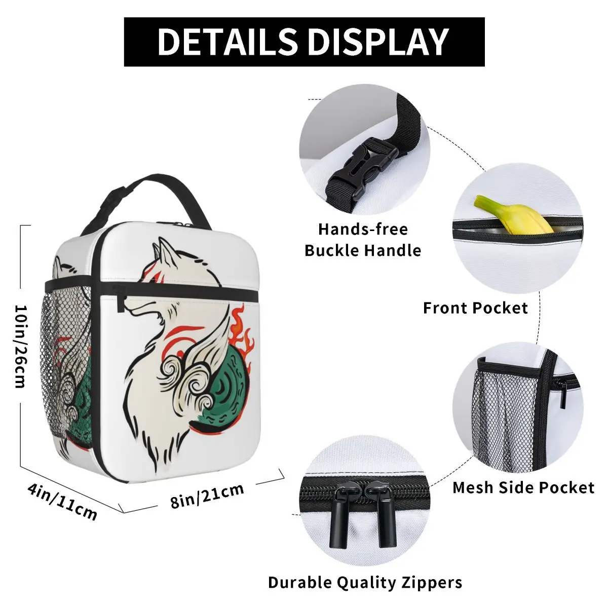 Copy Of Okami Sakura Insulated Lunch Bag for Women Office Cooler Thermal Food Box Tote Portable Lunch Boxes Container