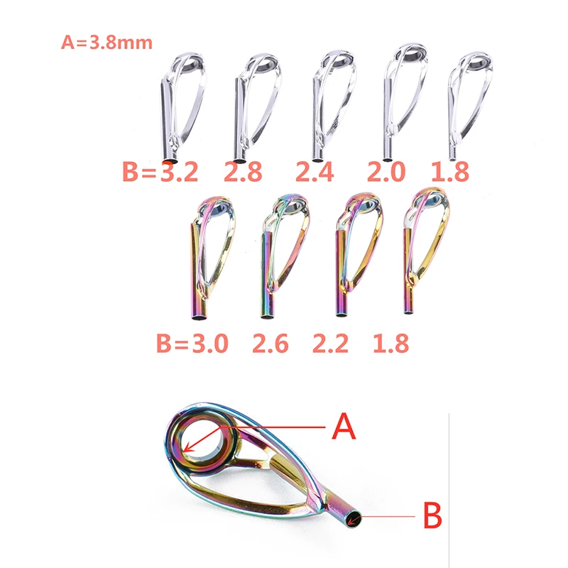 For Spinning Casting Fishing Rod Building Repair Raibow Eye Line Ring Fishing Supplies Sliver Free Of Top Tip Guide
