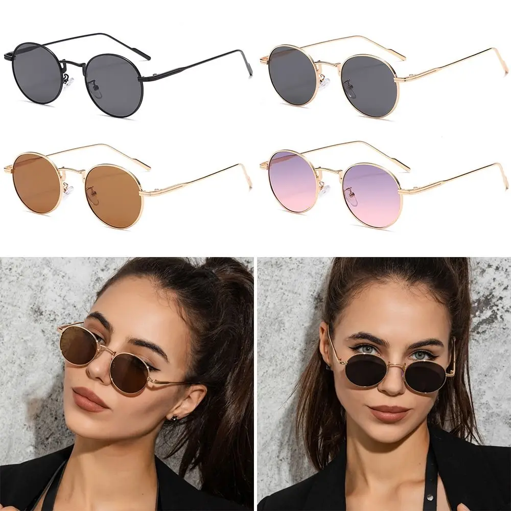 Black Round Sunglasses for Women UV400 Protection Shades Sun Glasses Travel