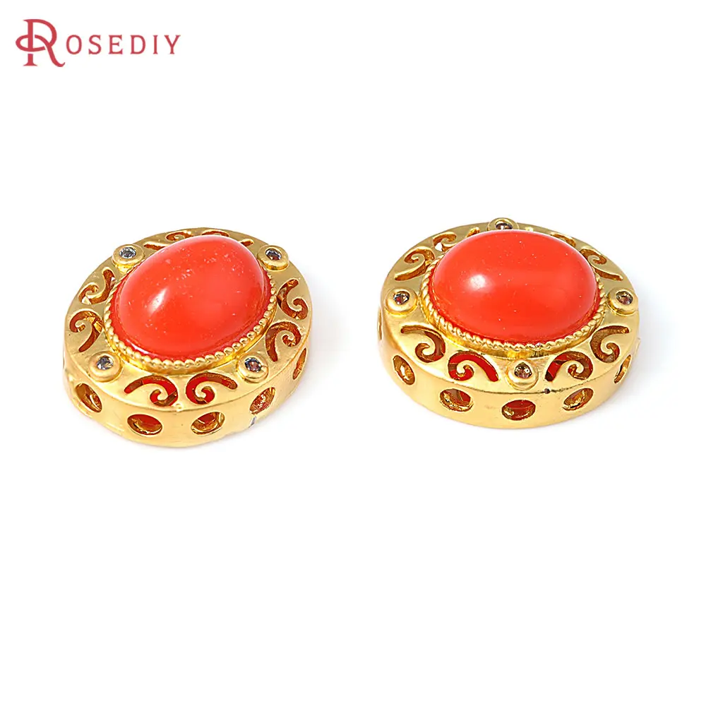 5PCS Matte Gold Color Brass Oval Vintage Style Nepalese Beads Bracelets Spacer Beads Jewelry Making Supplies Diy Accessories