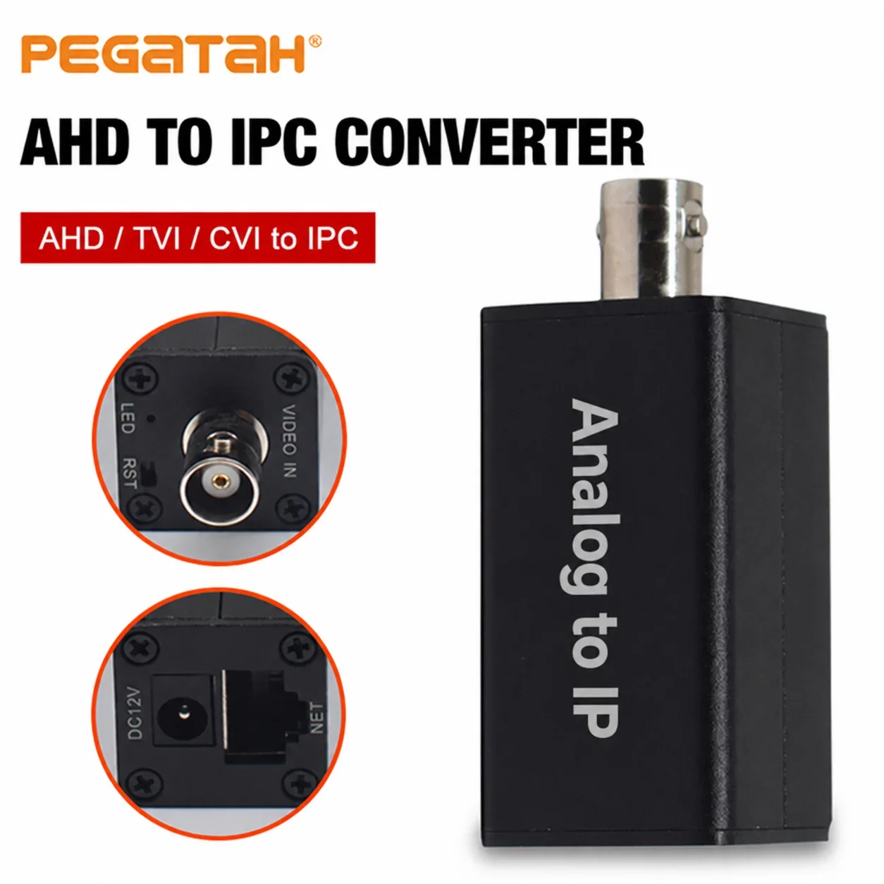CVBS/TVI/AHD/CVI to IP Video Encoder 1080P, ONVIF POE RJ45, Analog CCTV to IP Camera Converter for NVR Upgrade