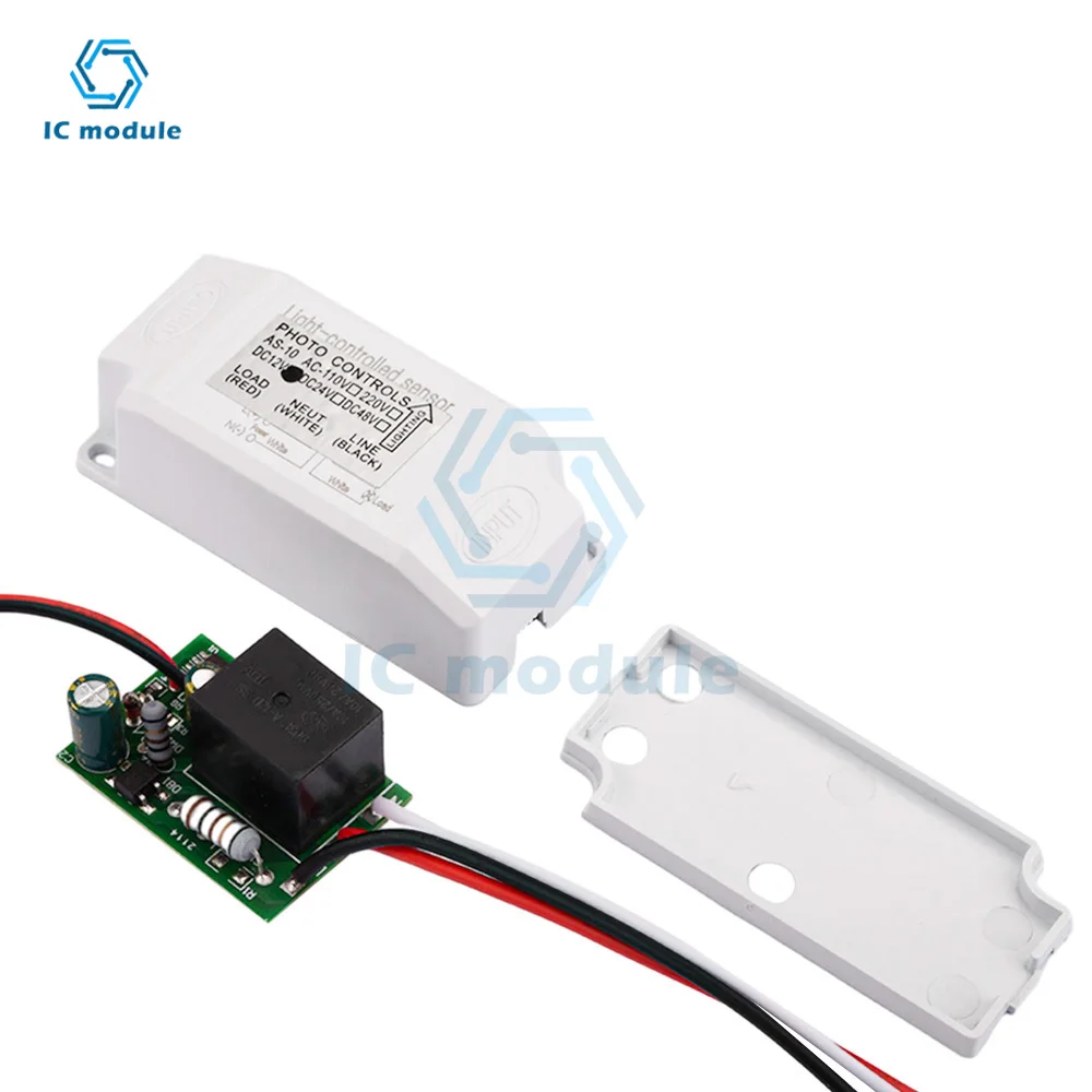 DC12V 24V AC100-260V Mini Outdoor Light Control Photoelectric Sensor Switch Outdoor Rainproof Intelligent Light Sensor