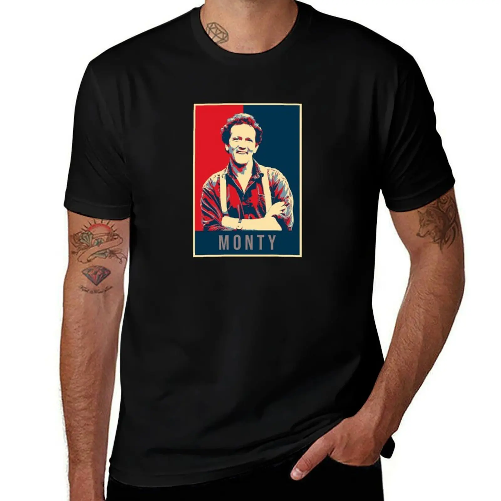 Illustration Pop Art Monty Don TV Presenter Gardener T-Shirt Outdoor Activity Sports T-Shirt