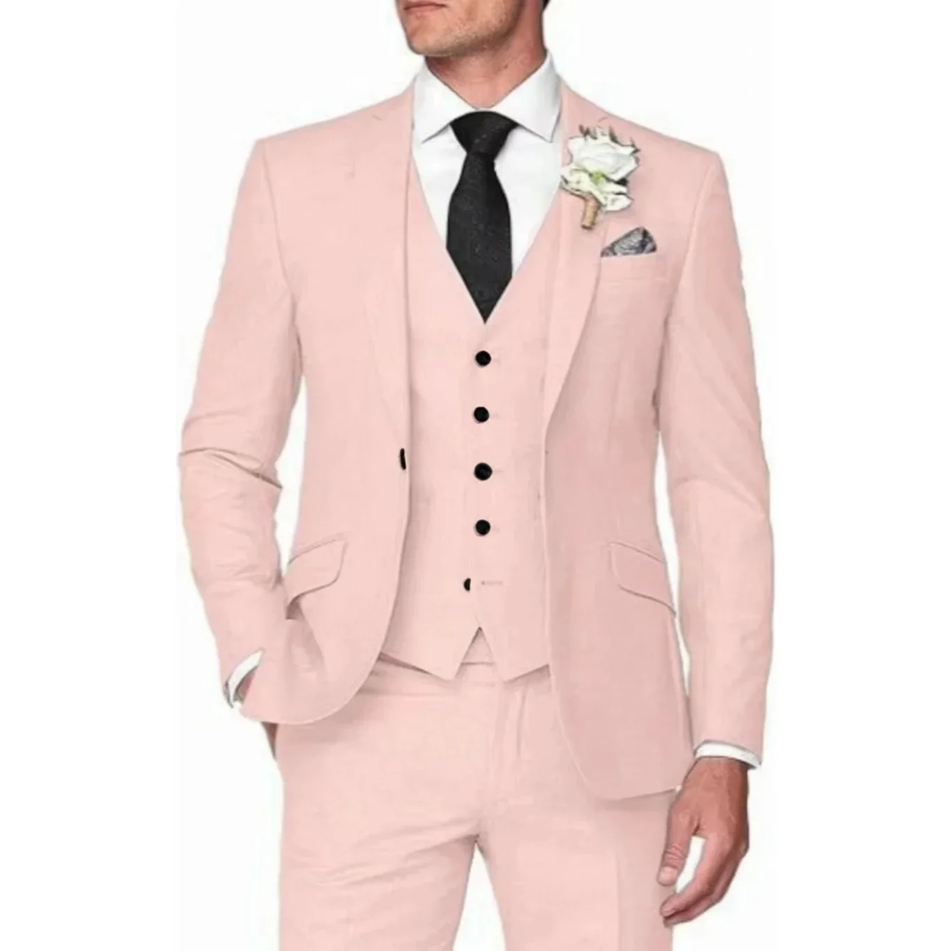 2024 Classic Men\'s Suit Men Costumes Colorful Tuxedo Blazer Vest And Pants 3 Pieces Single Button Costumes High Quality