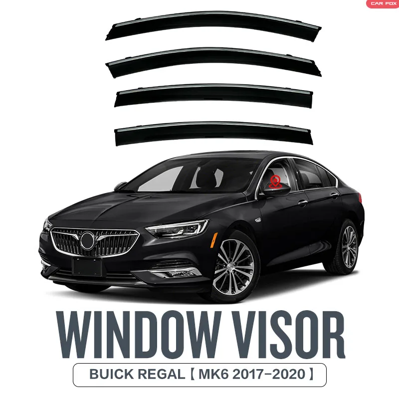 

For Bu-ick REGAL 2009-2016 2017-2023 Plastic Window Visor Vent Shades Sun Rain Deflector Guard 4PCS/SE