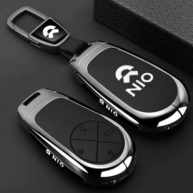 Zinc Alloy Car Key Case Cover Shell Protector Fob Holder for NIO ET5 ET5T ET7 EC6 ES6 EC7 ES7 ES8 Accessories Keybag Keychain