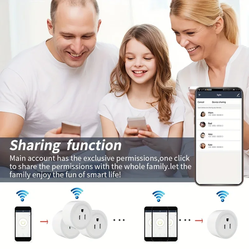 Tuya WiFi US Socket 100-240v Smart Plug 10A Mobile Phone Remote Voice Control Timing Switch Google Assistant Voice Control