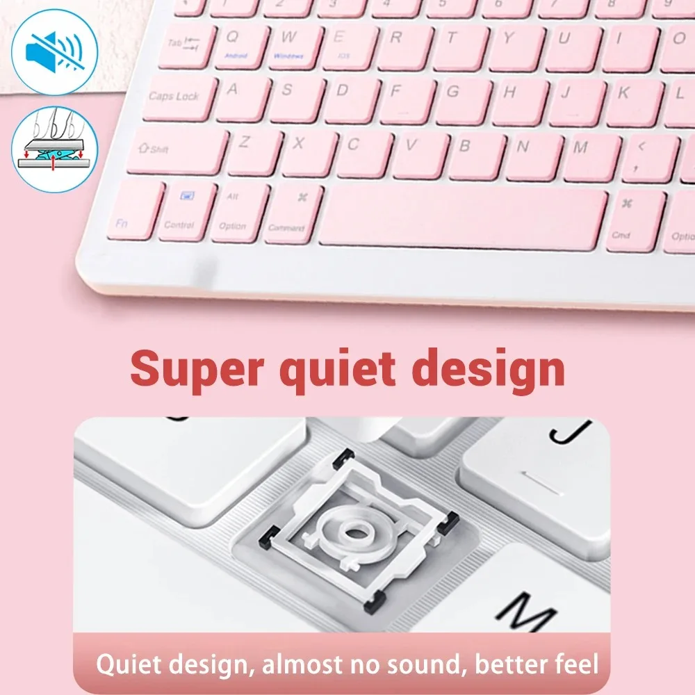 Spanish/English Bluetooth Keyboard 10inch For iPad 11th Air Pro Wireless Rechargeable Keyboard for Phone Tablet Laptop Universal