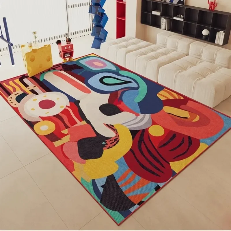 Living Room Carpet Colorful Graffiti Abstract Home Large Area Bedroom Room Bedside Rug Cute Creative Leisure Area Mat Ковер 양탄자