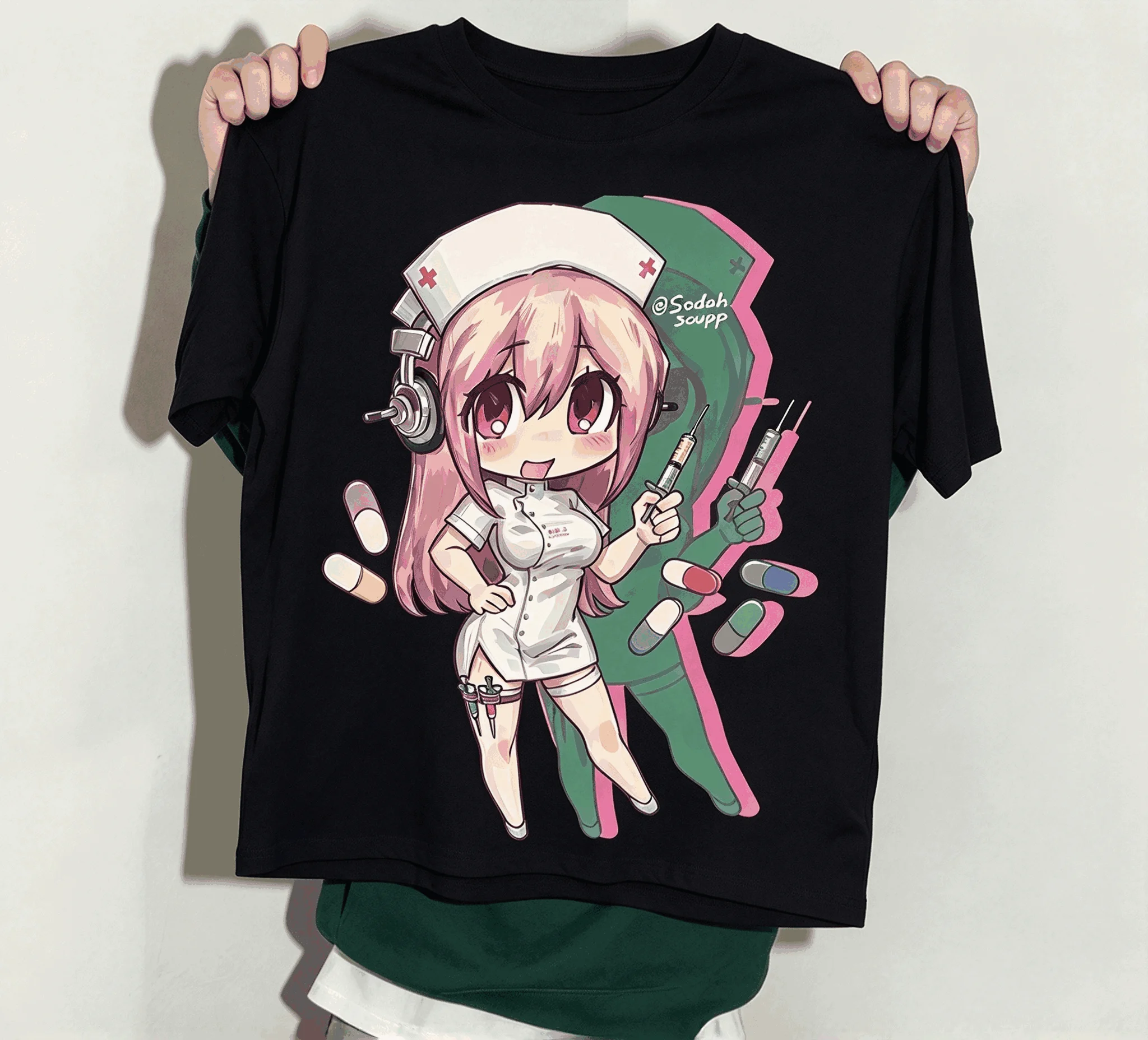 Super Sonico Oversized Unisex Trendy Print T-shirts hot product Comfortable Vintage-Style Cotton Casual Loose New Fashion soft