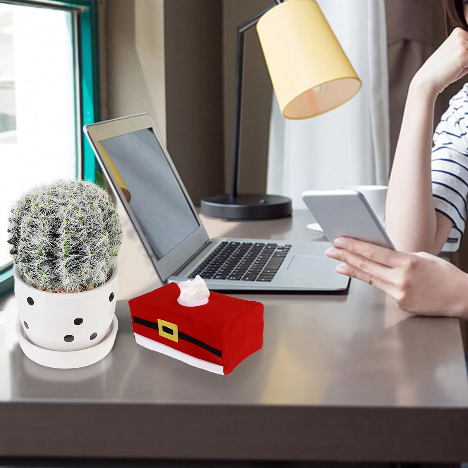 

2 Pcs Christmas Decorative Boxes Tissue Things Utenciles Paper Cover for Travel