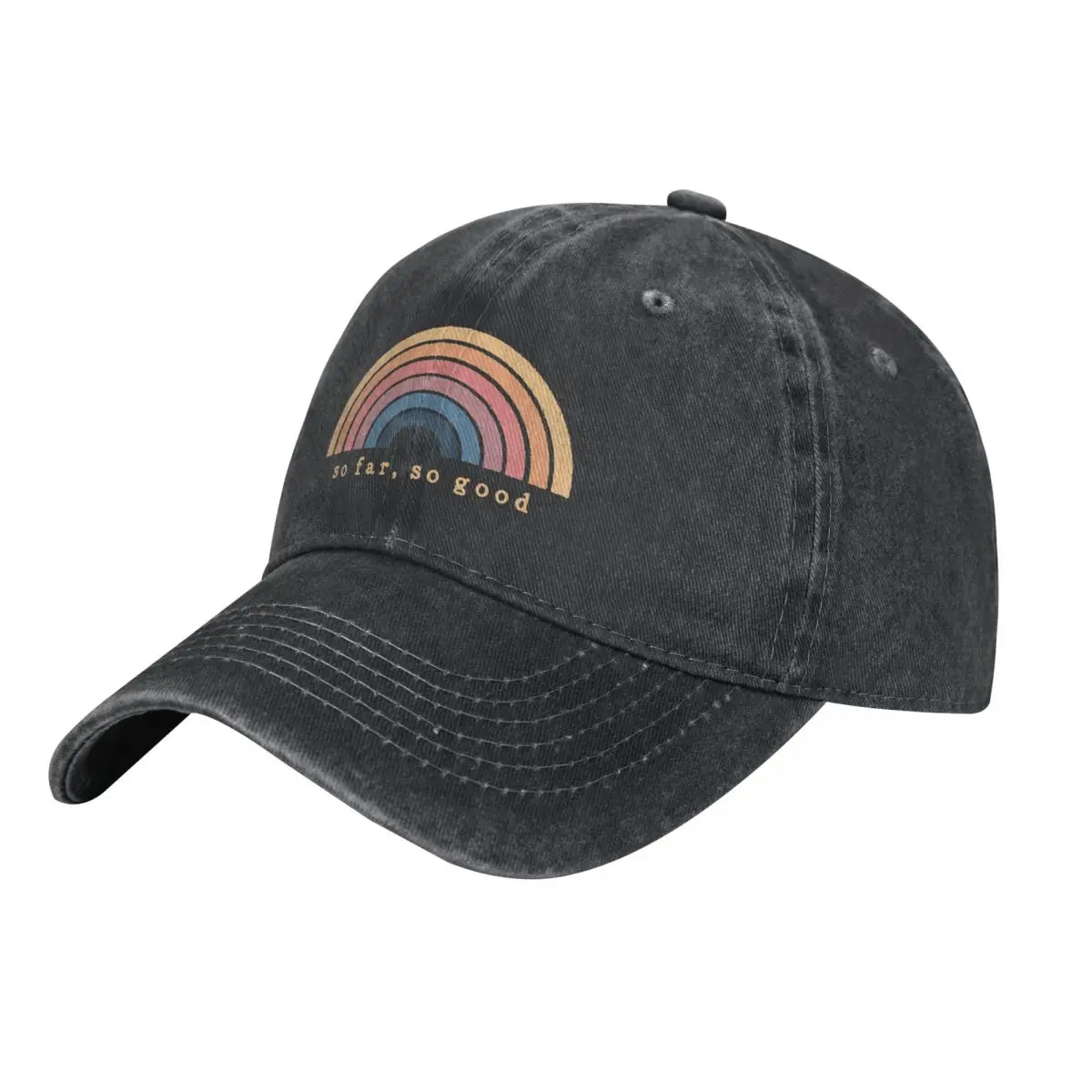 

So Far, So Good Rainbow Cowboy Hat Golf Cap Luxury Brand Vintage derby hat Hats For Men Women's