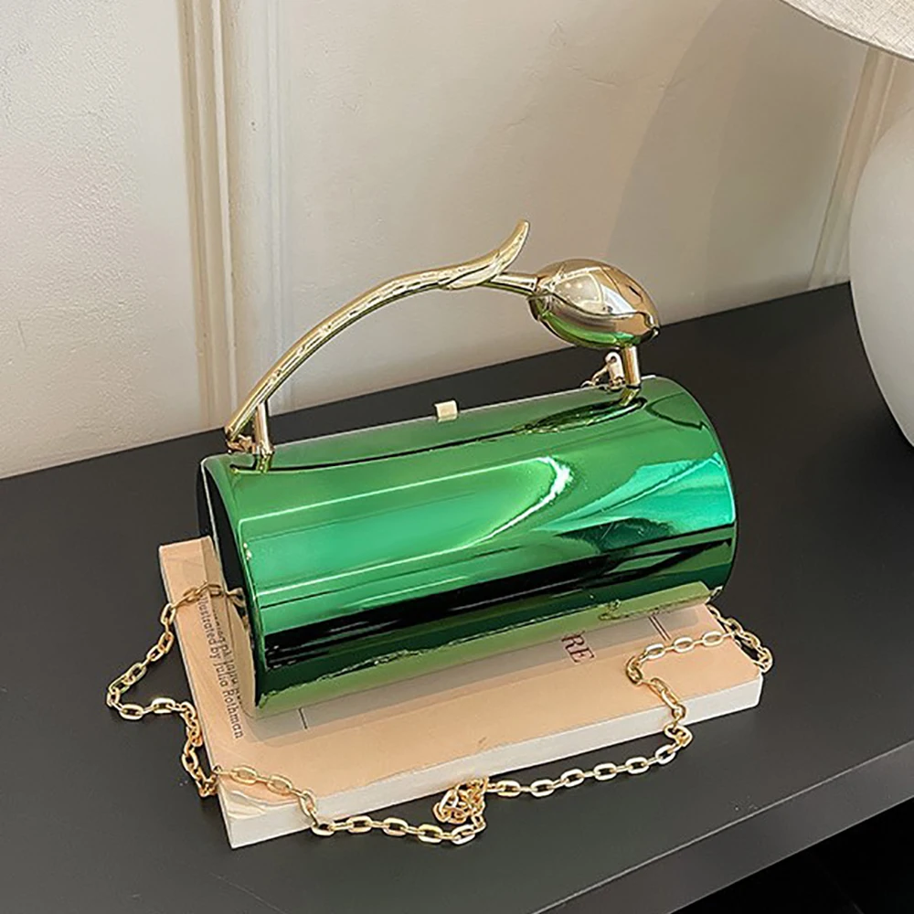 Women's Solid Color Box Chain Crossbody Bag High Grade Spring Summer New Hard Messenger Bags Banquet Dating Versatile Handbags